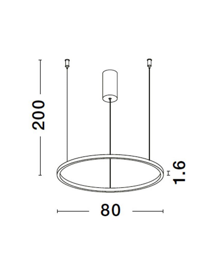 Triac Dimmable Brass Gold Aluminium & Acrylic LED 46 Watt 230 Volt 1708Lm 3000K IP20 D: 80 H: 200 cm Adjustable Height