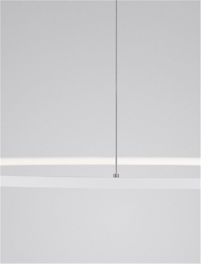 TARQUIN Triac Dimmable Sandy White Aluminium & Acrylic LED 59 Watt 230 Volt 2144Lm 3000K IP20 D: 100 H: 200 cm Adjustable Height