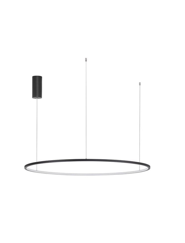 TARQUIN Triac Dimmable Sandy Black Aluminium & Acrylic LED 59 Watt 230 Volt 2144Lm 3000K IP20 D: 100 H: 200 cm Adjustable Height