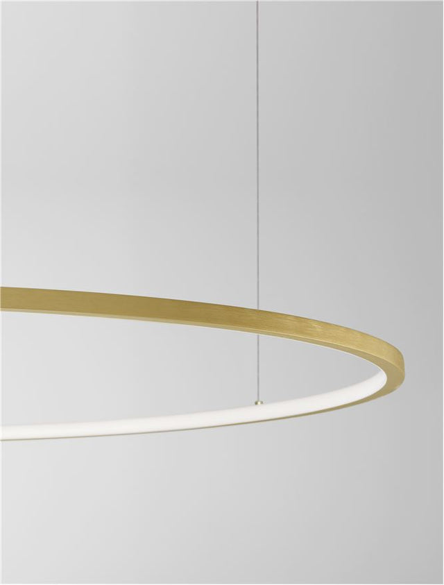 Triac Dimmable Brass Gold Aluminium & Acrylic LED 59 Watt 230 Volt 2144Lm 3000K IP20 D: 100 H: 200 cm Adjustable Height