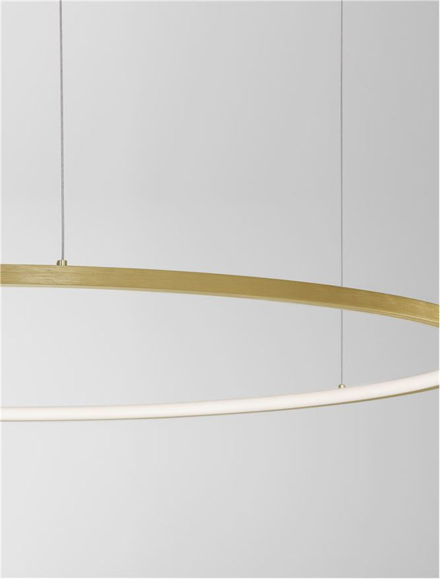 Triac Dimmable Brass Gold Aluminium & Acrylic LED 59 Watt 230 Volt 2144Lm 3000K IP20 D: 100 H: 200 cm Adjustable Height