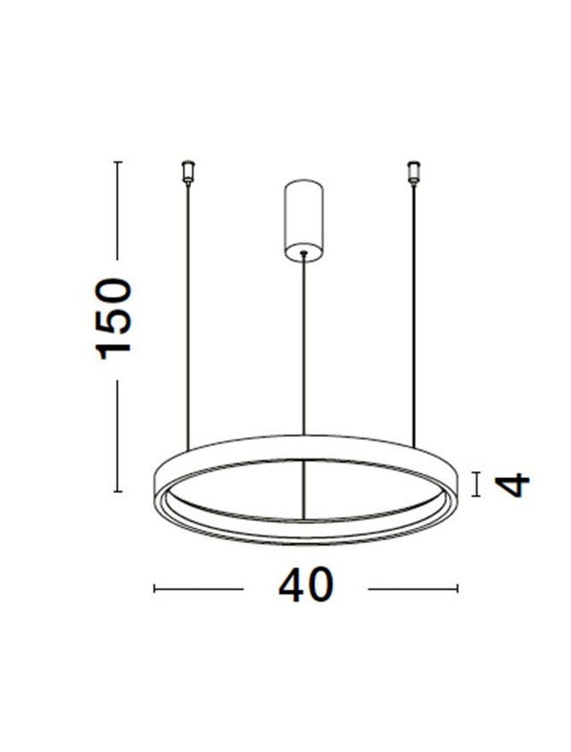 PERRINE Triac Dimmable Sandy Black Aluminium & Acrylic LED 22 Watt 230 Volt 1540Lm 3000K IP20 D: 40 H: 150 cm Adjustable Height