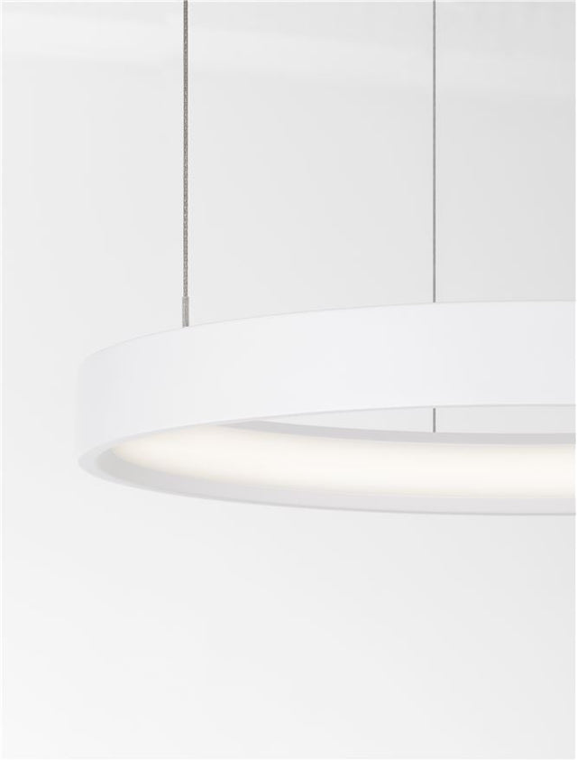 PERRINE Triac Dimmable Sandy White Aluminium & Acrylic LED 22 Watt 230 Volt 1540Lm 3000K IP20 D: 40 H: 150 cm Adjustable Height