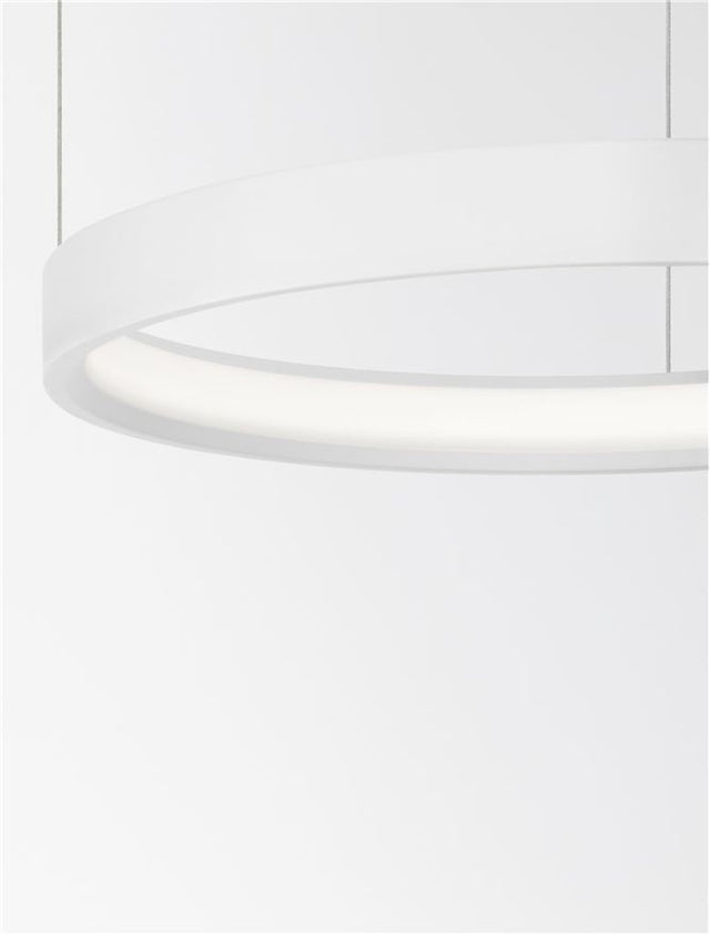 PERRINE Triac Dimmable Sandy White Aluminium & Acrylic LED 22 Watt 230 Volt 1540Lm 3000K IP20 D: 40 H: 150 cm Adjustable Height