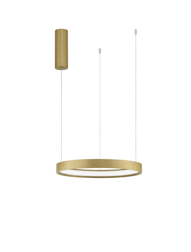 PERRINE Triac Dimmable Brushed Gold Aluminium & Acrylic LED 22 Watt 230 Volt 1540Lm 3000K IP20 D: 40 H: 150 cm Adjustable Height