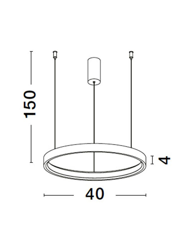 PERRINE Triac Dimmable Brushed Gold Aluminium & Acrylic LED 22 Watt 230 Volt 1540Lm 3000K IP20 D: 40 H: 150 cm Adjustable Height