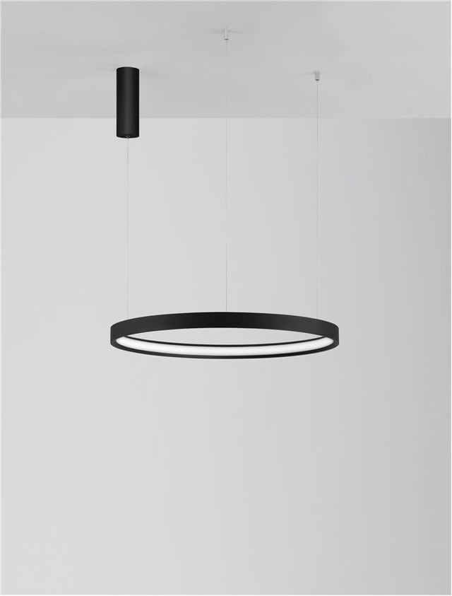 PERRINE Triac Dimmable Sandy Black Aluminium & Acrylic LED 40 Watt 230 Volt 2800Lm 3000K IP20 D: 60 H: 150 cm Adjustable height