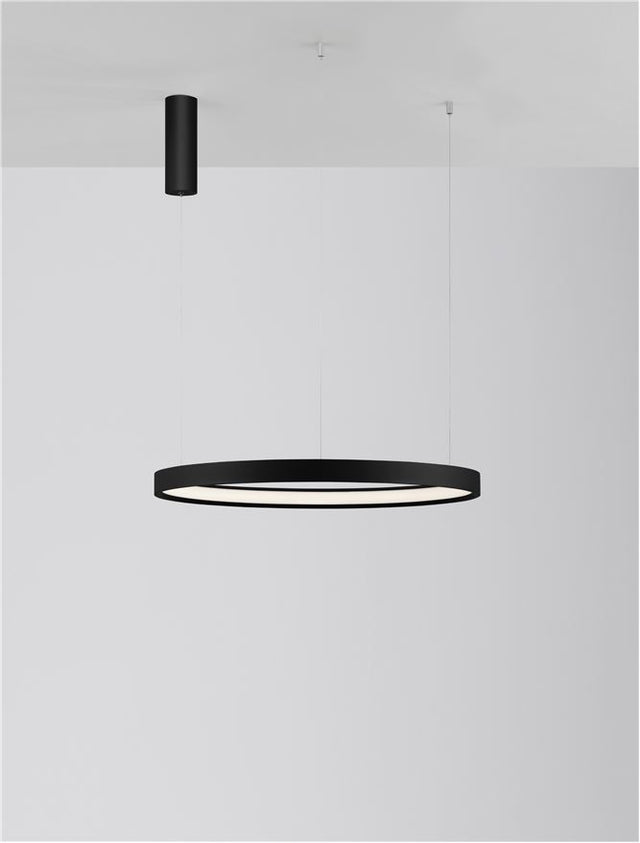 PERRINE Triac Dimmable Sandy Black Aluminium & Acrylic LED 40 Watt 230 Volt 2800Lm 3000K IP20 D: 60 H: 150 cm Adjustable height