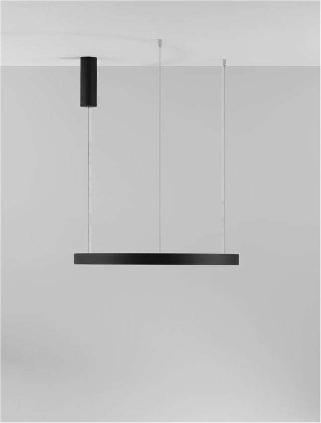 PERRINE Triac Dimmable Sandy Black Aluminium & Acrylic LED 40 Watt 230 Volt 2800Lm 3000K IP20 D: 60 H: 150 cm Adjustable height