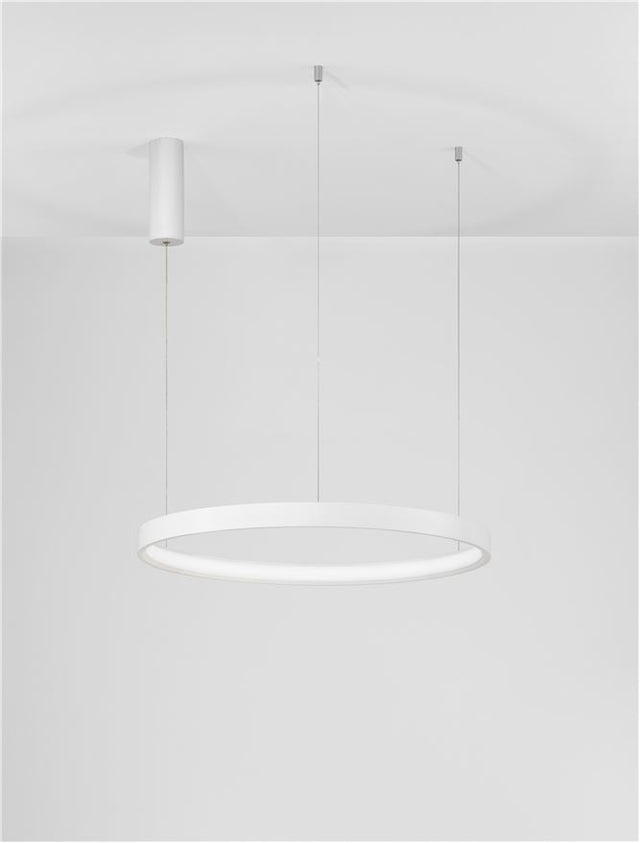 PERRINE Triac Dimmable Sandy White Aluminium & Acrylic LED 40 Watt 230 Volt 2800Lm 3000K IP20 D: 60 H: 150 cm Adjustable height