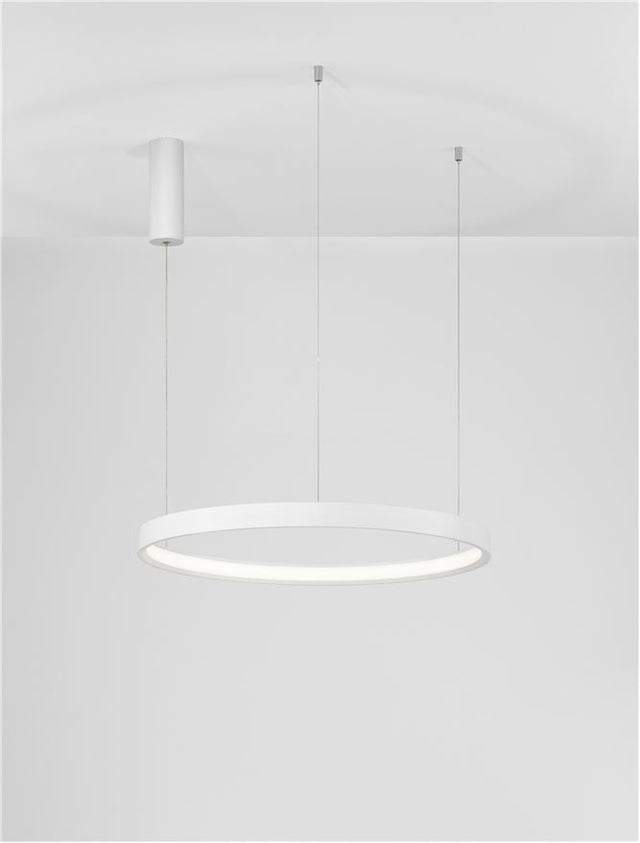 PERRINE Triac Dimmable Sandy White Aluminium & Acrylic LED 40 Watt 230 Volt 2800Lm 3000K IP20 D: 60 H: 150 cm Adjustable height