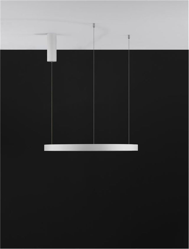 PERRINE Triac Dimmable Sandy White Aluminium & Acrylic LED 40 Watt 230 Volt 2800Lm 3000K IP20 D: 60 H: 150 cm Adjustable height