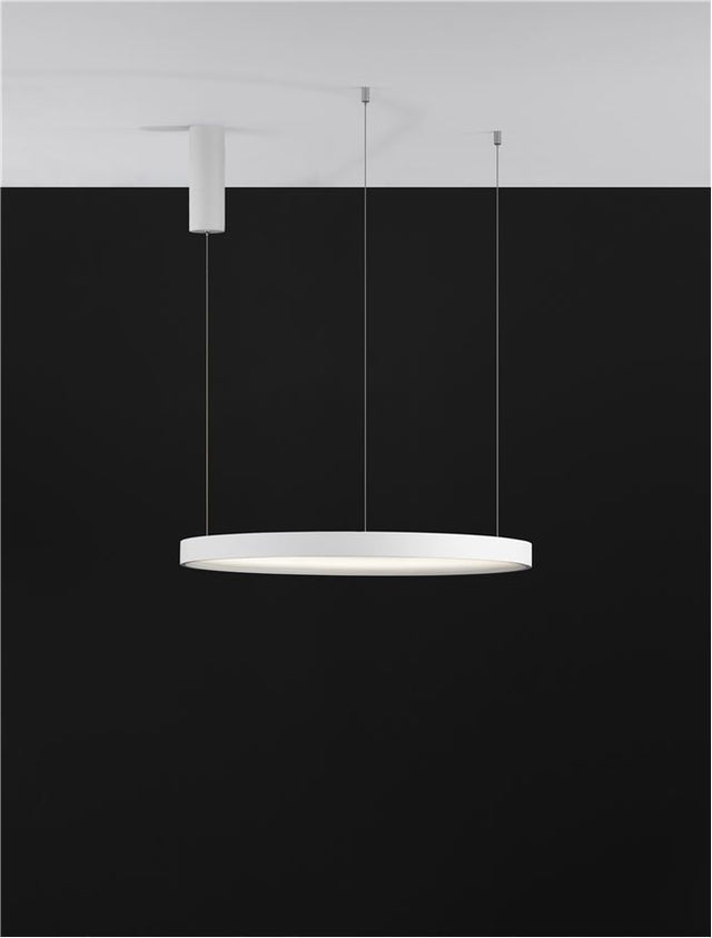 PERRINE Triac Dimmable Sandy White Aluminium & Acrylic LED 40 Watt 230 Volt 2800Lm 3000K IP20 D: 60 H: 150 cm Adjustable height