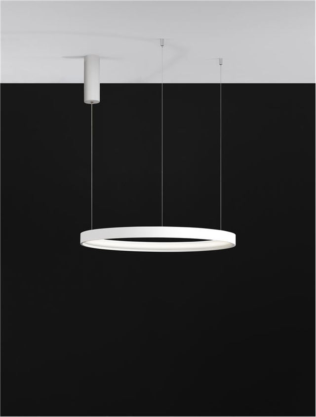 PERRINE Triac Dimmable Sandy White Aluminium & Acrylic LED 40 Watt 230 Volt 2800Lm 3000K IP20 D: 60 H: 150 cm Adjustable height