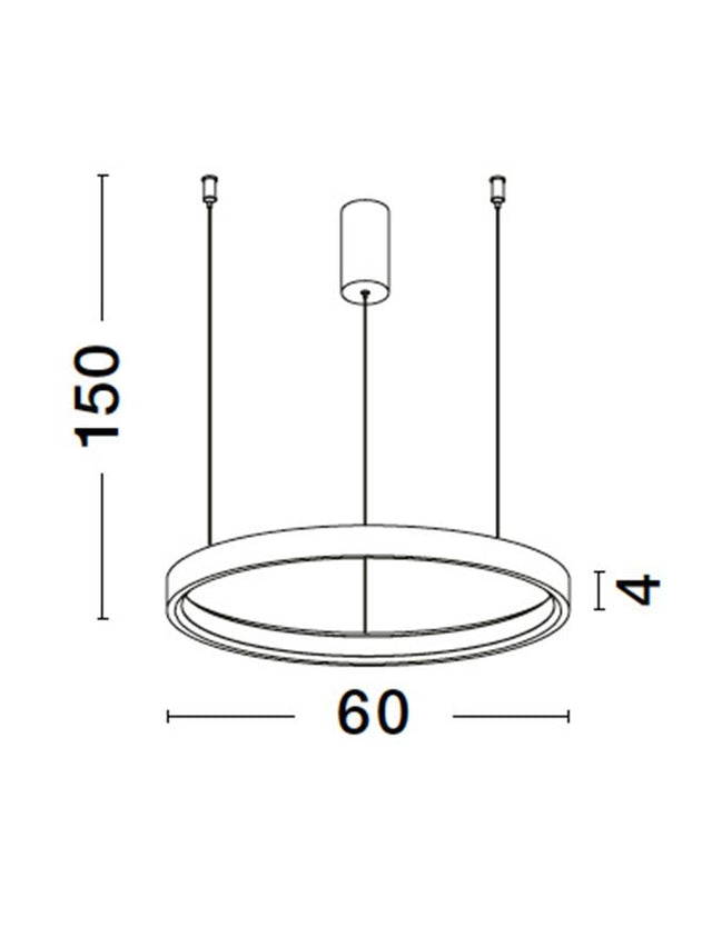 PERRINE Triac Dimmable Sandy White Aluminium & Acrylic LED 40 Watt 230 Volt 2800Lm 3000K IP20 D: 60 H: 150 cm Adjustable height