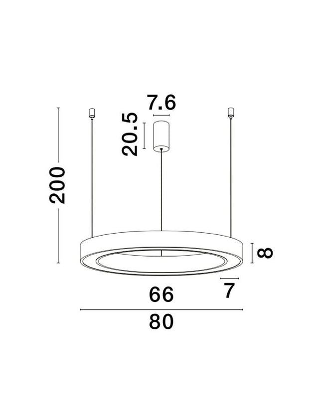 MORBIDO CCT Dimmable Sandy White Aluminium & Acrylic LED 59 Watt 230 Volt 4076Lm 2700K - 4000K IP20 Remote Control Included D: 80 H: 200 cm Adjustable Height