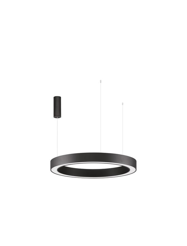 MORBIDO CCT Dimmable Sandy Black Aluminium & Acrylic LED 59 Watt 230 Volt 4076Lm 2700K - 4000K IP20 Remote Control Included D: 80 H: 200 cm Adjustable Height