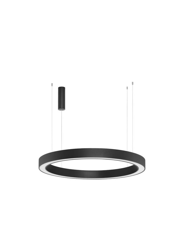 MORBIDO CCT Dimmable Sandy Black Aluminium & Acrylic LED 80 Watt 230 Volt 4373Lm 2700K - 4000K IP20 Remote Control Included D: 100 H: 200 cm Adjustable Height