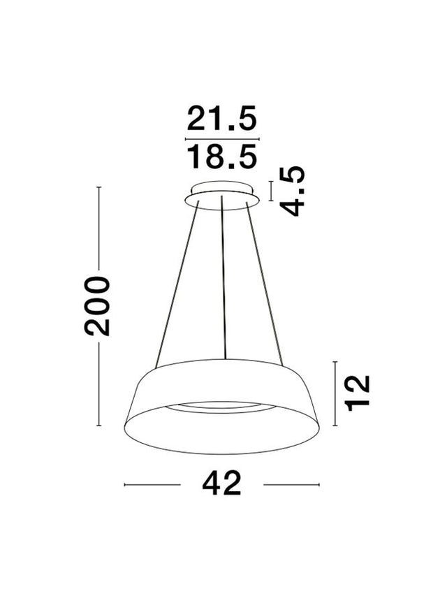 ALBA Triac Dimmable Sandy White Aluminium Outside Champaign Gold Inside LED 42 Watt 230 Volt 1279Lm 3000K IP20 D: 42 H: 200 cm Adjustable Height