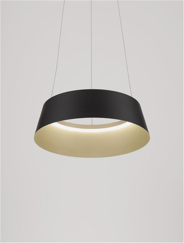 ALBA Triac Dimmable Sandy Black Aluminium Outside Champaign Gold Inside LED 42 Watt 230 Volt 1279Lm 3000K IP20 D: 42 H: 200 cm Adjustable Height