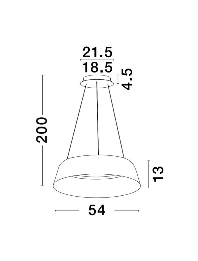 ALBA Triac Dimmable Sandy White Aluminium Outside Champaign Gold Inside LED 53 Watt 230 Volt 1982Lm 3000K IP20 D: 54 H: 200 cm Adjustable Height