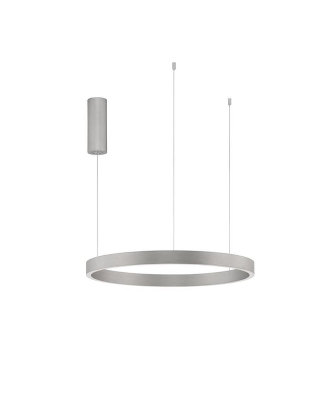 ELOWEN Triac Dimmable Brushed Silver Aluminium & Acrylic LED 60 Watt 220 Volt 2552Lm 3000K IP20 Up & Down Light D: 60 H: 150 cm Adjustable Height