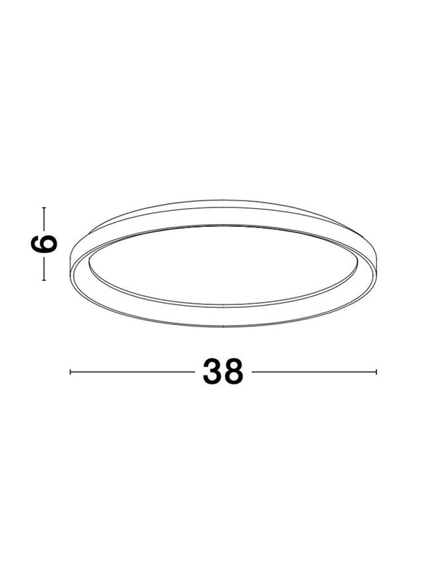 PERTINO 2700K Triac Dimmable Sandy Black Aluminium & Acrylic LED 30 Watt 230 Volt 1785Lm IP20 D: 38 H: 6 cm