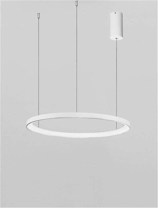 PERTINO 2700K Triac Dimmable Sandy White Aluminium & Acrylic LED 38 Watt 230 Volt 2175Lm IP20 D: 48 H: 150 cm Adjustable Height