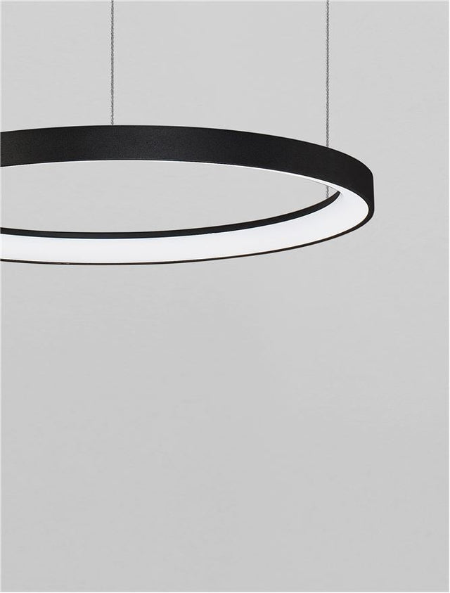 PERTINO 2700K Triac Dimmable Sandy Black Aluminium & Acrylic LED 38 Watt 230 Volt 2175Lm IP20 D: 48 H: 150 cm Adjustable Height