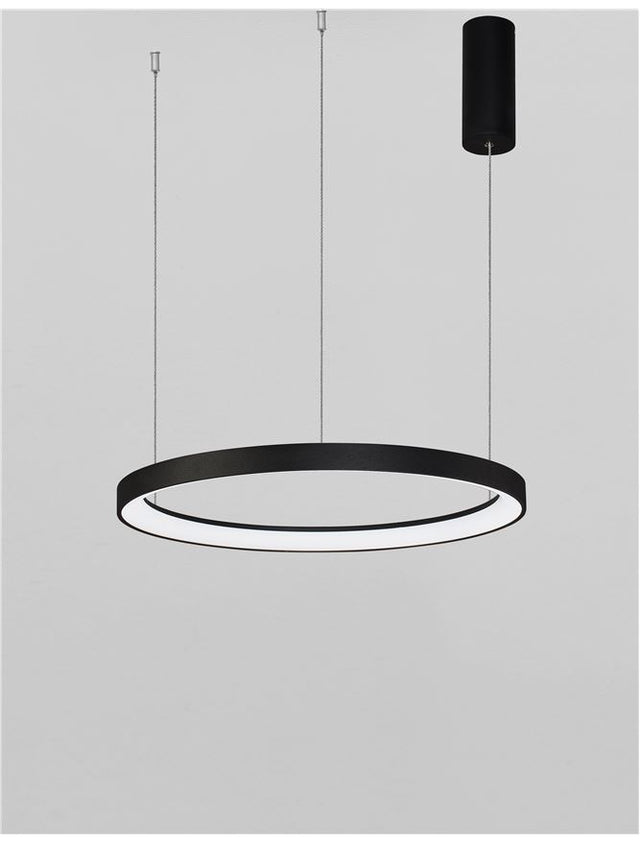 PERTINO 2700K Triac Dimmable Sandy Black Aluminium & Acrylic LED 38 Watt 230 Volt 2175Lm IP20 D: 48 H: 150 cm Adjustable Height