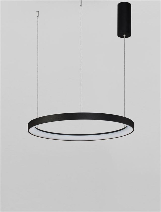 PERTINO 2700K Triac Dimmable Sandy Black Aluminium & Acrylic LED 38 Watt 230 Volt 2175Lm IP20 D: 48 H: 150 cm Adjustable Height