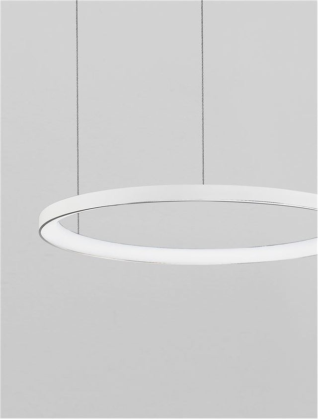 PERTINO 2700K Triac Dimmable Sandy White Aluminium & Acrylic LED 48 Watt 230 Volt 2773Lm IP20 D: 58 H: 150 cm Adjustable Height