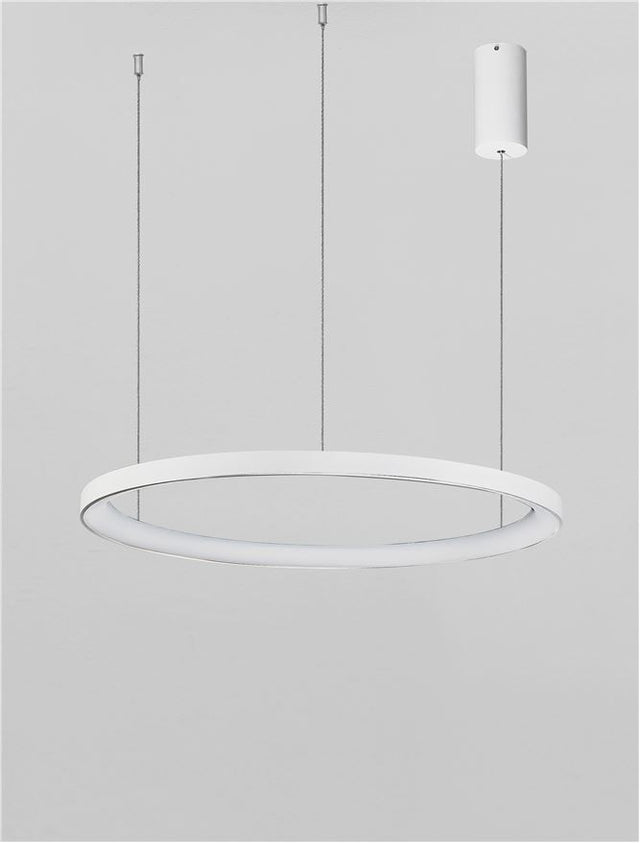 PERTINO 2700K Triac Dimmable Sandy White Aluminium & Acrylic LED 48 Watt 230 Volt 2773Lm IP20 D: 58 H: 150 cm Adjustable Height