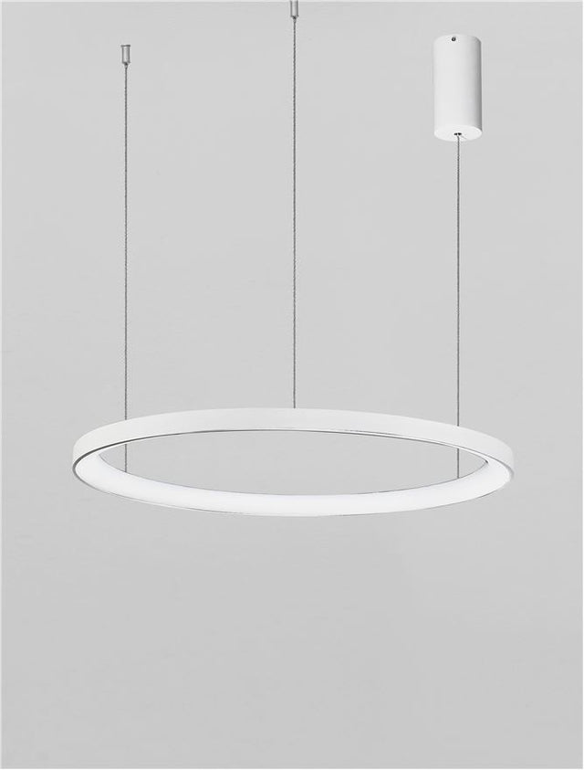 PERTINO 2700K Triac Dimmable Sandy White Aluminium & Acrylic LED 48 Watt 230 Volt 2773Lm IP20 D: 58 H: 150 cm Adjustable Height