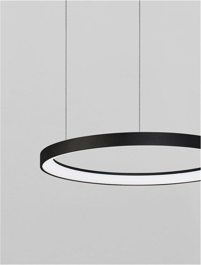 PERTINO 2700K Triac Dimmable Sandy Black Aluminium & Acrylic LED 48 Watt 230 Volt 2773Lm IP20 D: 58 H: 150 cm Adjustable Height