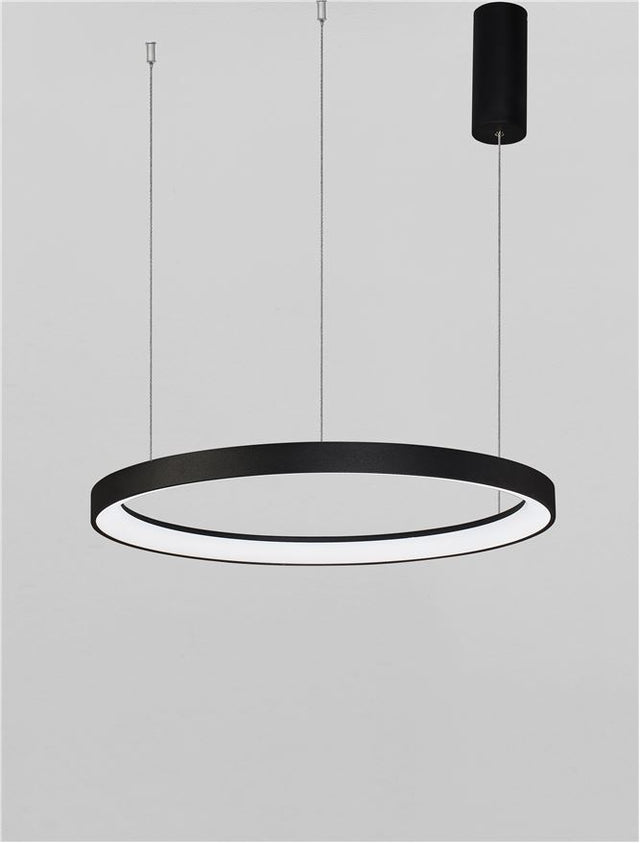 PERTINO 2700K Triac Dimmable Sandy Black Aluminium & Acrylic LED 48 Watt 230 Volt 2773Lm IP20 D: 58 H: 150 cm Adjustable Height