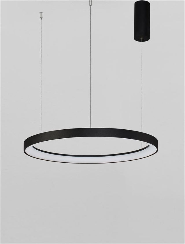 PERTINO 2700K Triac Dimmable Sandy Black Aluminium & Acrylic LED 48 Watt 230 Volt 2773Lm IP20 D: 58 H: 150 cm Adjustable Height