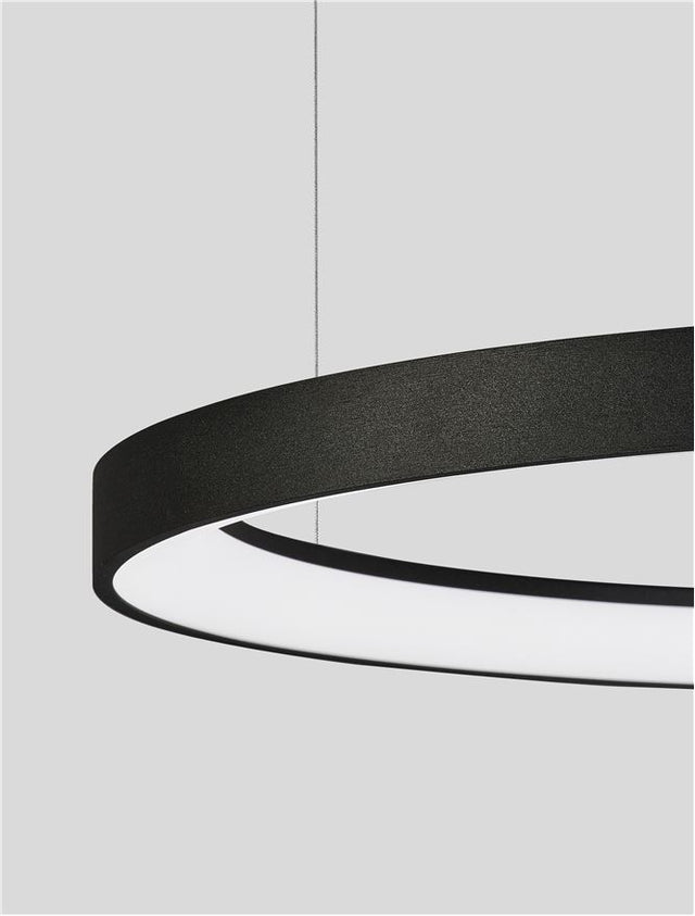 PERTINO 2700K Triac Dimmable Sandy Black Aluminium & Acrylic LED 48 Watt 230 Volt 2773Lm IP20 D: 58 H: 150 cm Adjustable Height