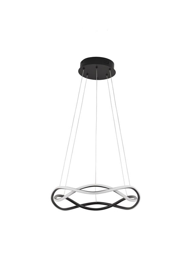 JINAL Triac Dimmable Black Aluminium & Acrylic LED 27 Watt 230 Volt 1894Lm 3000K IP20 D: 45 H: 120 cm Adjustable Height