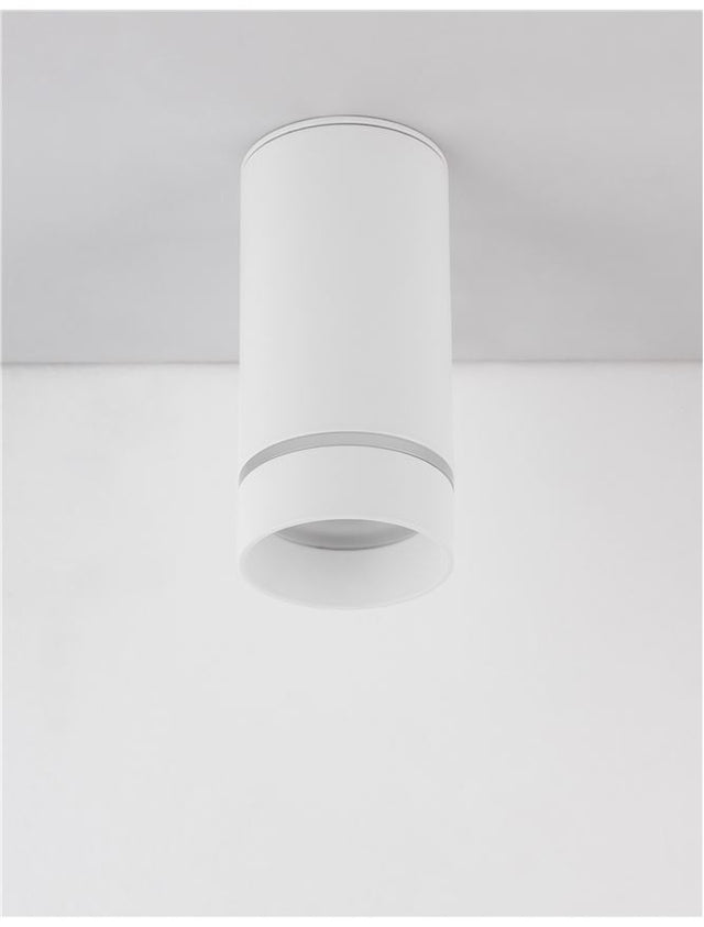 ESCA Sandy White Aluminium & Acrylic LED GU10 1x10 Watt IP20 220-240 Volt Bulb Excluded D: 6 H: 12.5 cm