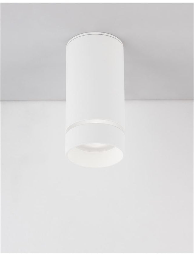 ESCA Sandy White Aluminium & Acrylic LED GU10 1x10 Watt IP20 220-240 Volt Bulb Excluded D: 6 H: 12.5 cm