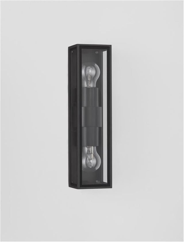 REGINA Anthracite Die-Casting Aluminium & Clear Glass LED E27 2x12 Watt 220-240 Volt Bulb Excluded IP65 L: 8.6 W: 9 H: 34.8 cm