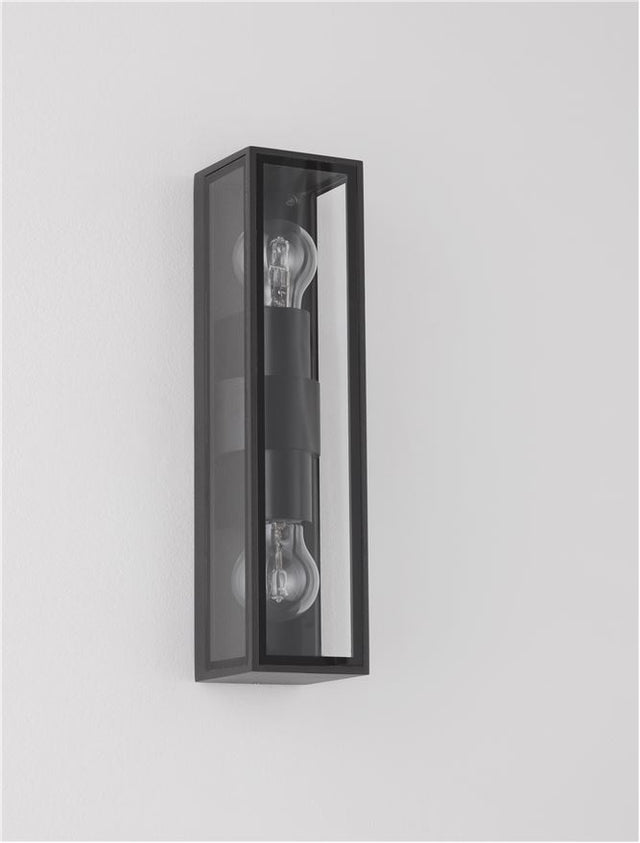 REGINA Anthracite Die-Casting Aluminium & Clear Glass LED E27 2x12 Watt 220-240 Volt Bulb Excluded IP65 L: 8.6 W: 9 H: 34.8 cm