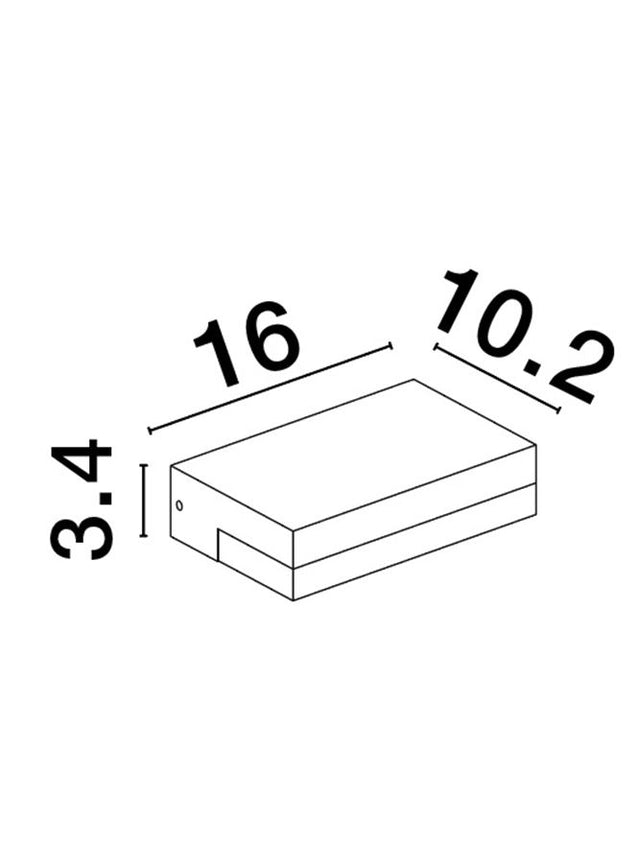 PURE Anthracite Die-Casting Aluminium & Frost Acrylic LED 6 Watt 299Lm 3000K 220-240V Beam Angle 103º IP65 L: 16 W: 10.2 H: 3.4 cm