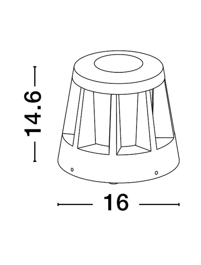 STARK Anthracite Die-Casting Aluminium & Frost Acrylic LED 8.2 Watt 116Lm 3000K 220-240V Beam Angle 168º IP65 D: 16 H: 14.6 cm