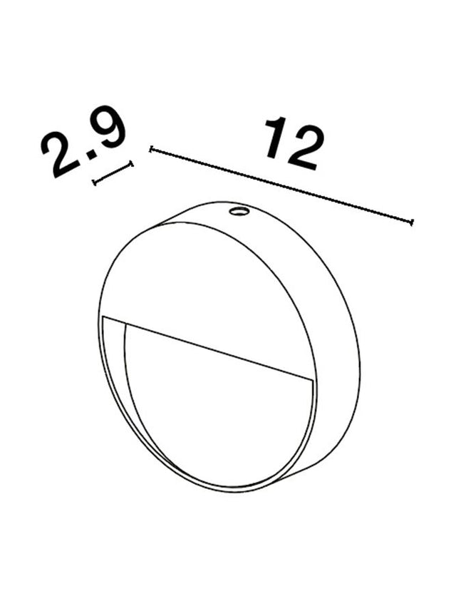 ARNE Anthracite die-Casting Aluminium & Clear Acrylic LED 1.5 Watt 39Lm 3000K 220-240V Beam Angle 50º IP54 D: 12 W: 2.9 H: 12 cm