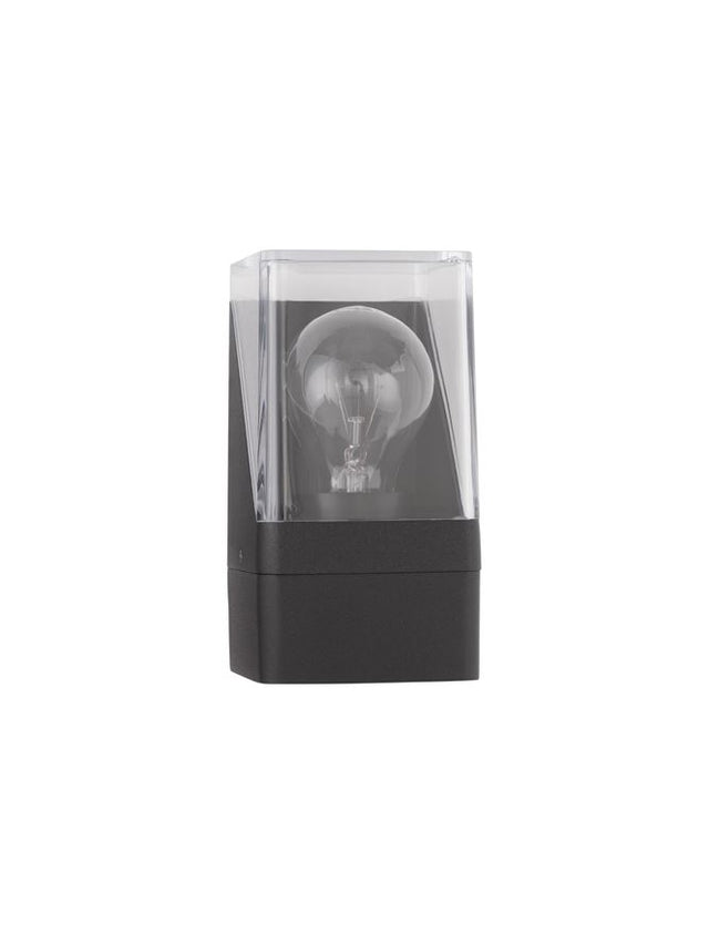 SELENA Anthracite Die-Casting Aluminum & Clear Acrylic LED E27 1x12 Watt 220-240 Volt Bulb Excluded IP65 L: 8.5 W: 9.8 H: 16 cm