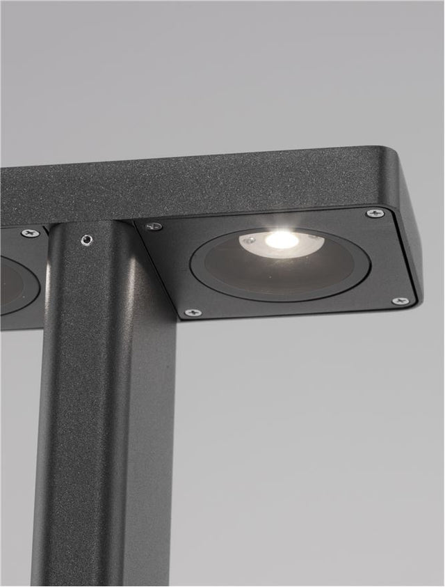 POET Anthracite Die-Casting Aluminium & Clear Glass LED 16 Watt 1177Lm 3000K 220-240V Beam Angle 90º IP65 L: 23.5 W: 10 H: 65 cm