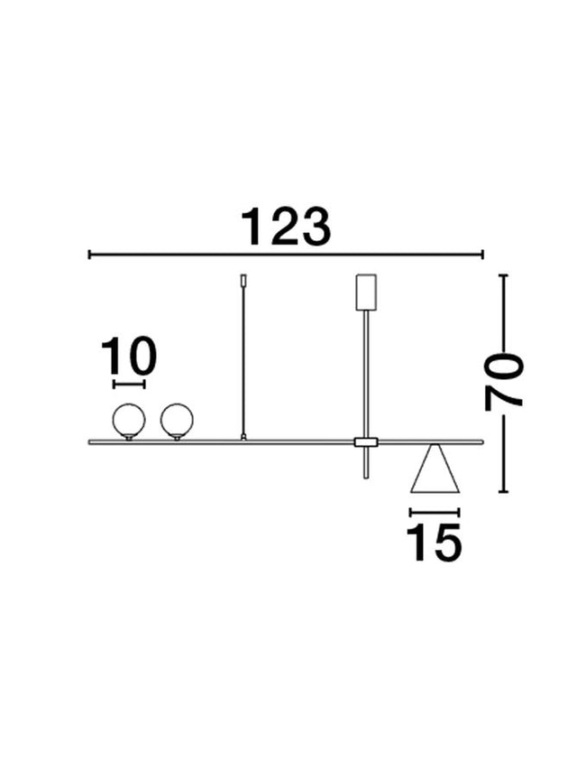 SWAY Sandy Black Metal & Brass Gold LED E27 1x12 Watt LED G9 2x5 Watt 230 Volt IP20 Bulb Excluded L: 123 W: 15 H: 70 cm