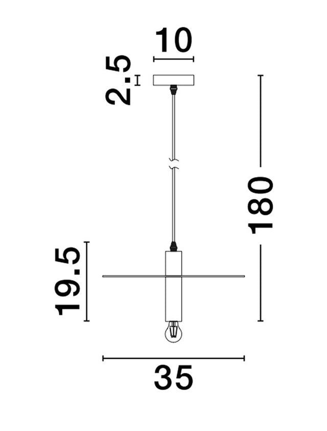 ROYAL Gold Metal LED E27 1x12 Watt 230 Volt IP20 Bulb Excluded D: 35 H 1: 19.5 H 2: 180 cm Adjustable height